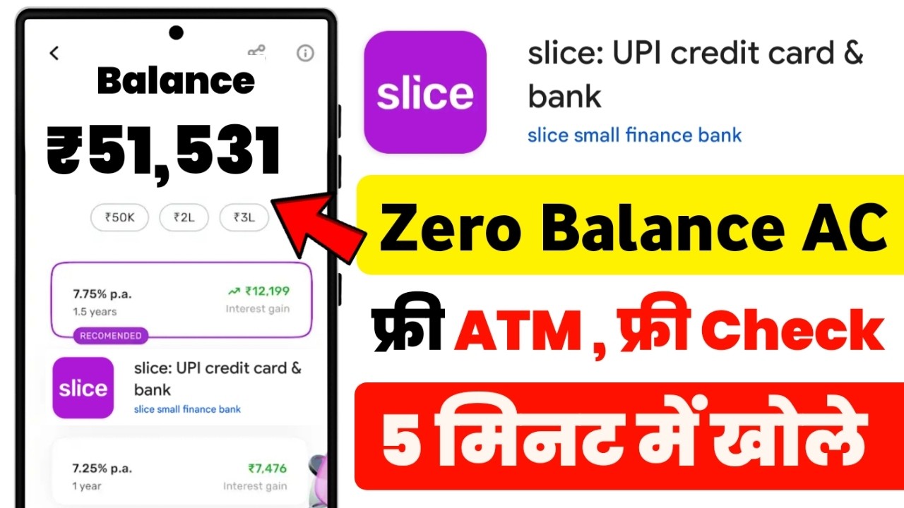 Slice Bank Account Opening | Slice Savings Account | Slice Account Opening | Zero Balance Account