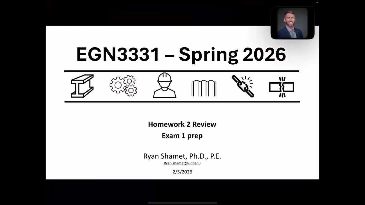 EGN3331 - HW2 Solutions - Spring 2026 (Deformation & Stress/Strain examples)
