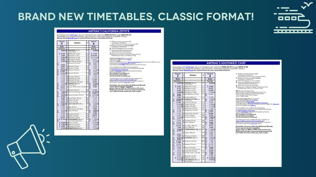 Amtrak Timetables Available NOW!