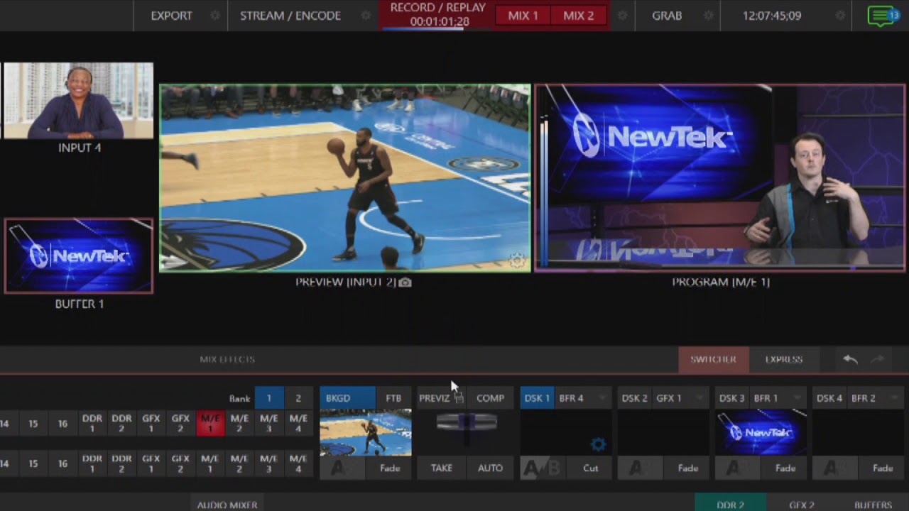 Создание записи воспроизведения в TriCaster