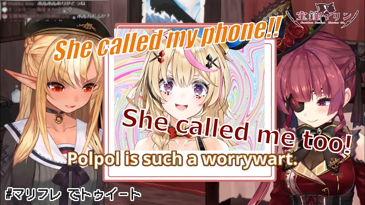 Polka can't stop worrying about her senpais(Houshou Marine/Shiranui Flare)[Hololive/Eng Sub]