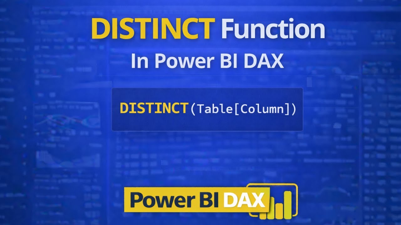 Power Bi DISTINCT Function | DAX