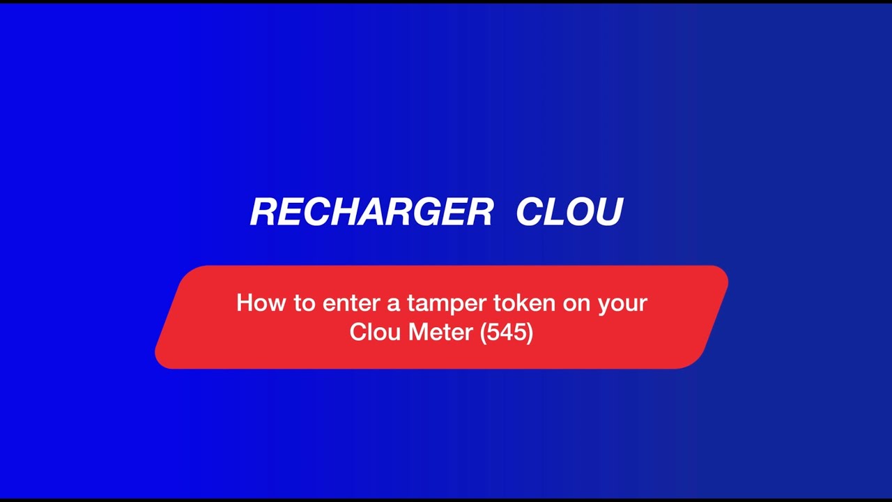 How to enter a tamper token on your Clou Meter (545)
