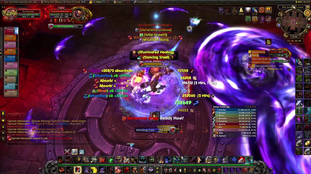 Tauri WoW Army Of Divergent vs Garrosh Hellscream 10m Heroic Fury Warrior POV