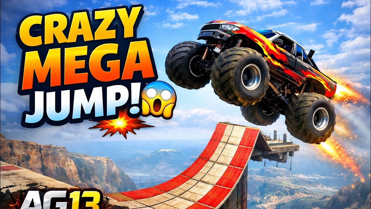 Monster Truck Big Jump Challenge 🚛🔥 | Extreme Truck Stunt Game | AG13