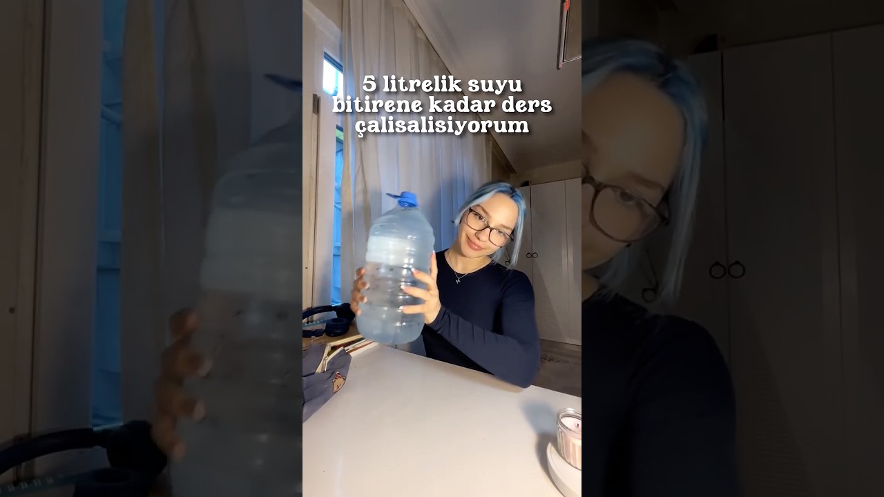 Suyu bitirene kadar ders &ccedil;alışıyorum 💃🏼😛 # #fypシ゚viral  #shortvideo #study #studywithme #yks