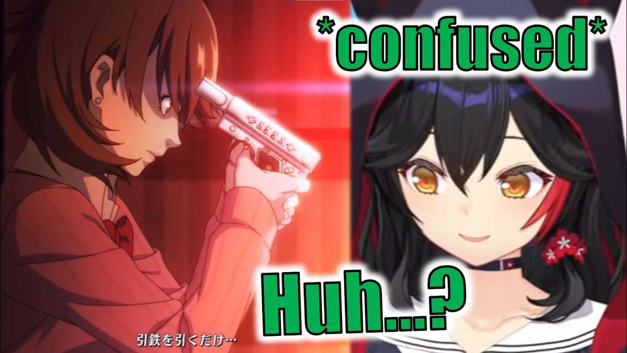 [ 17 Feb 2024 ] Mio's 1st time watching Persona 3 characters shooting themselves [ Eng Subs ]