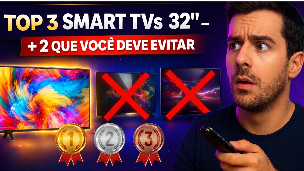 As 3 MELHORES Smart TVs de 32 para comprar em 2026 e 2 que VOCÊ DEVE EVITAR!