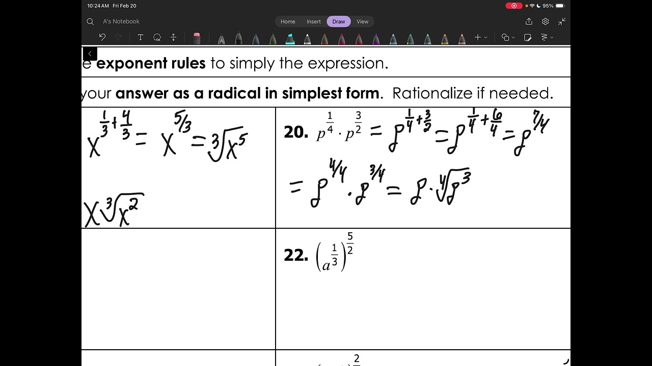 Math 2 Unit 3 Lesson 2: Simplifying Rational Exponents