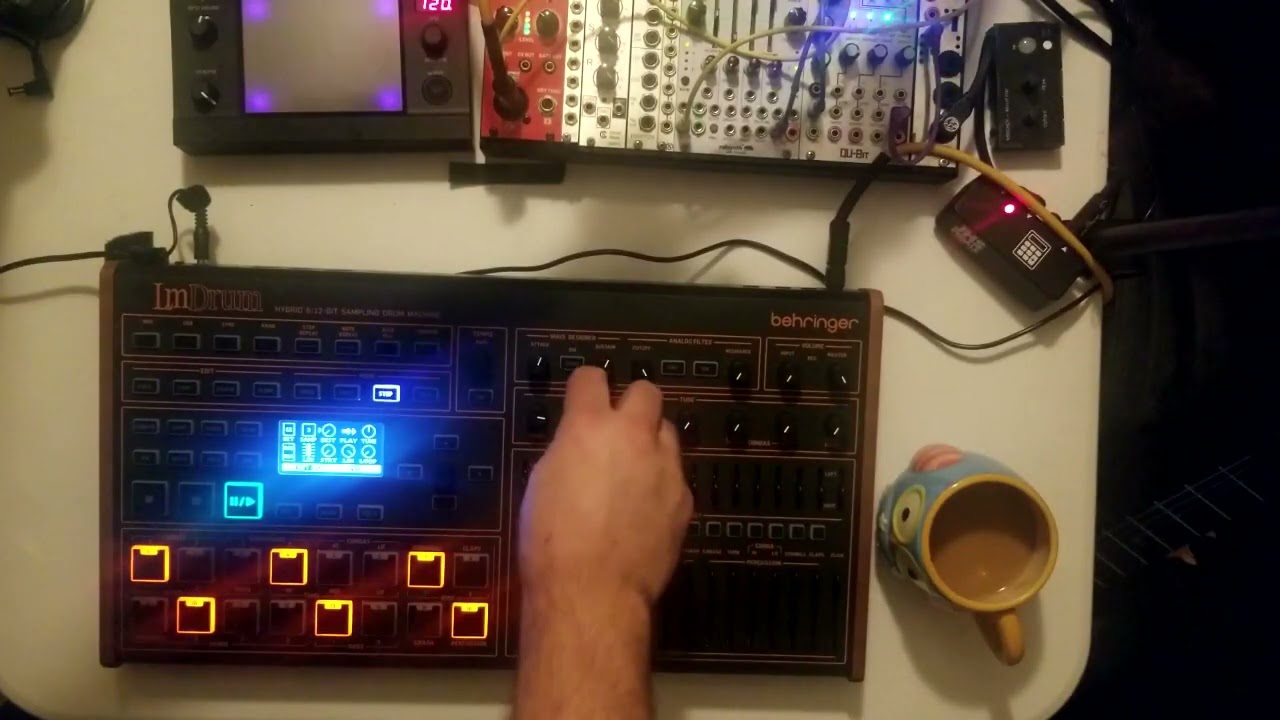 LM Drum unboxing and playthru with distortion and glitch