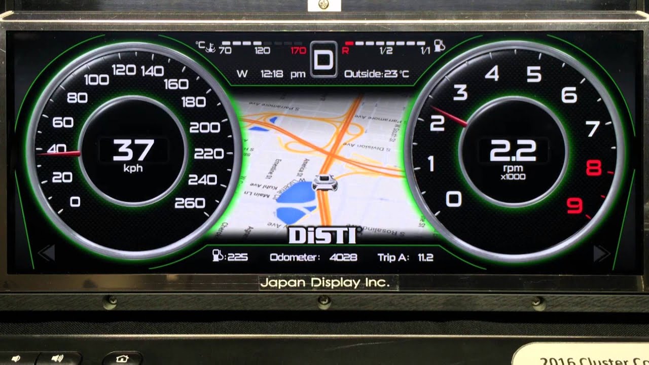 DiSTI Cluster 2016 v2 on Renesas R-Car H3 built with GL Studio
