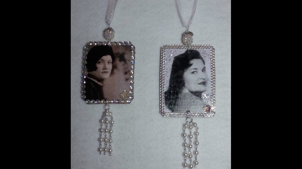 DIY~Beautiful Personalized Photo Ornaments From Ink Jet Printer, Using Cardboard & Bling!