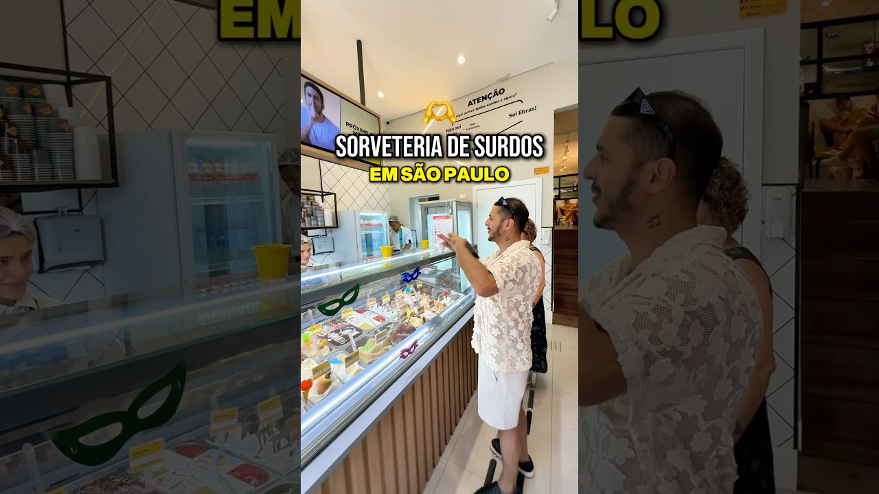 SORVETERIA DE SURDOS EM SP! Atendentes são todos surdos 📍IL SORDO em Pinheiros 