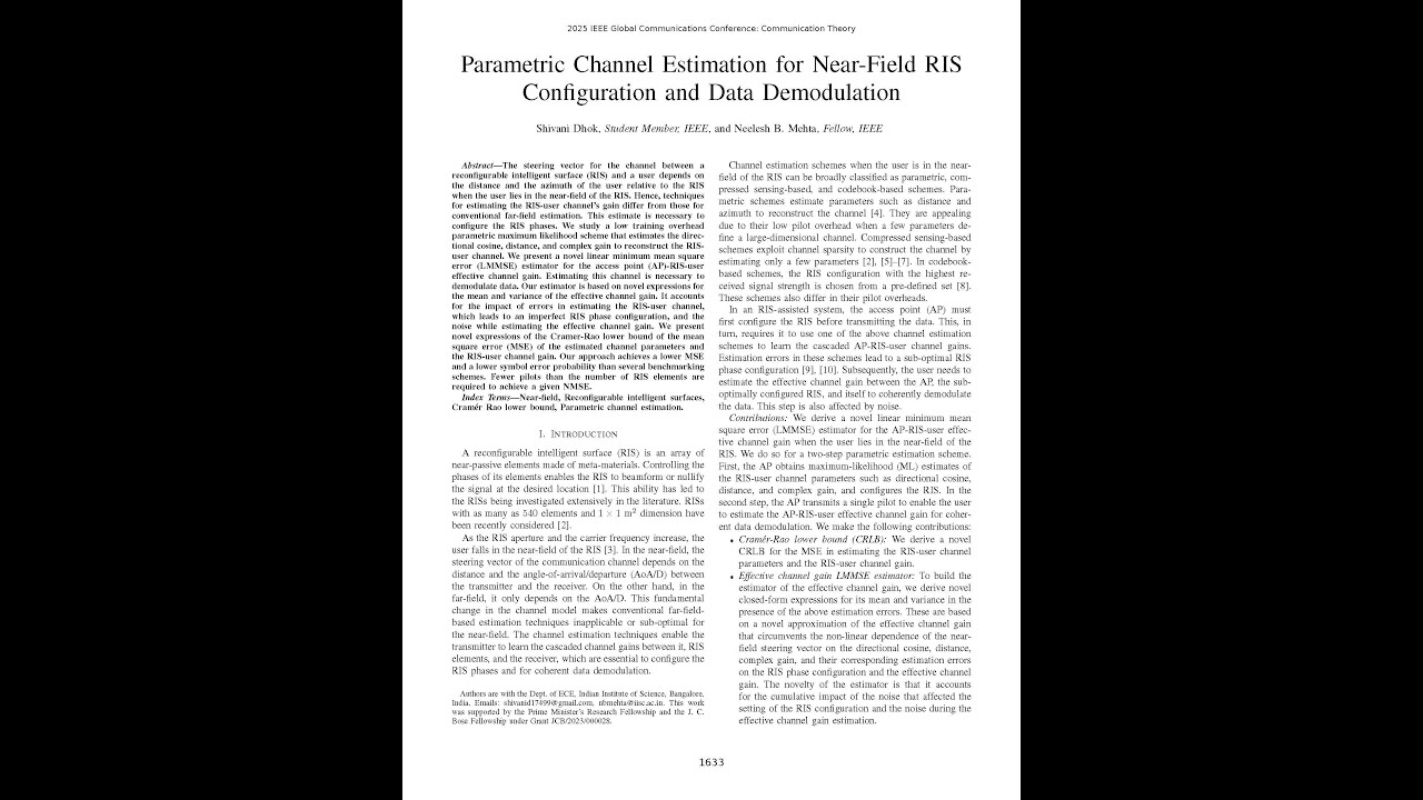 [Globecom 2025: Shivani]  Parametric Channel Estimation for Near-Field RIS  and Data Demodulation