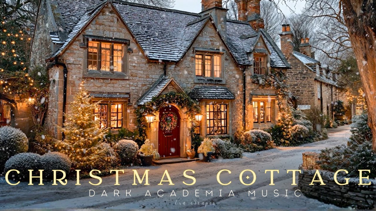 Christmas Cottage Village &ndash; Dark Academia Piano & Strings Music for Cozy Winter Nights