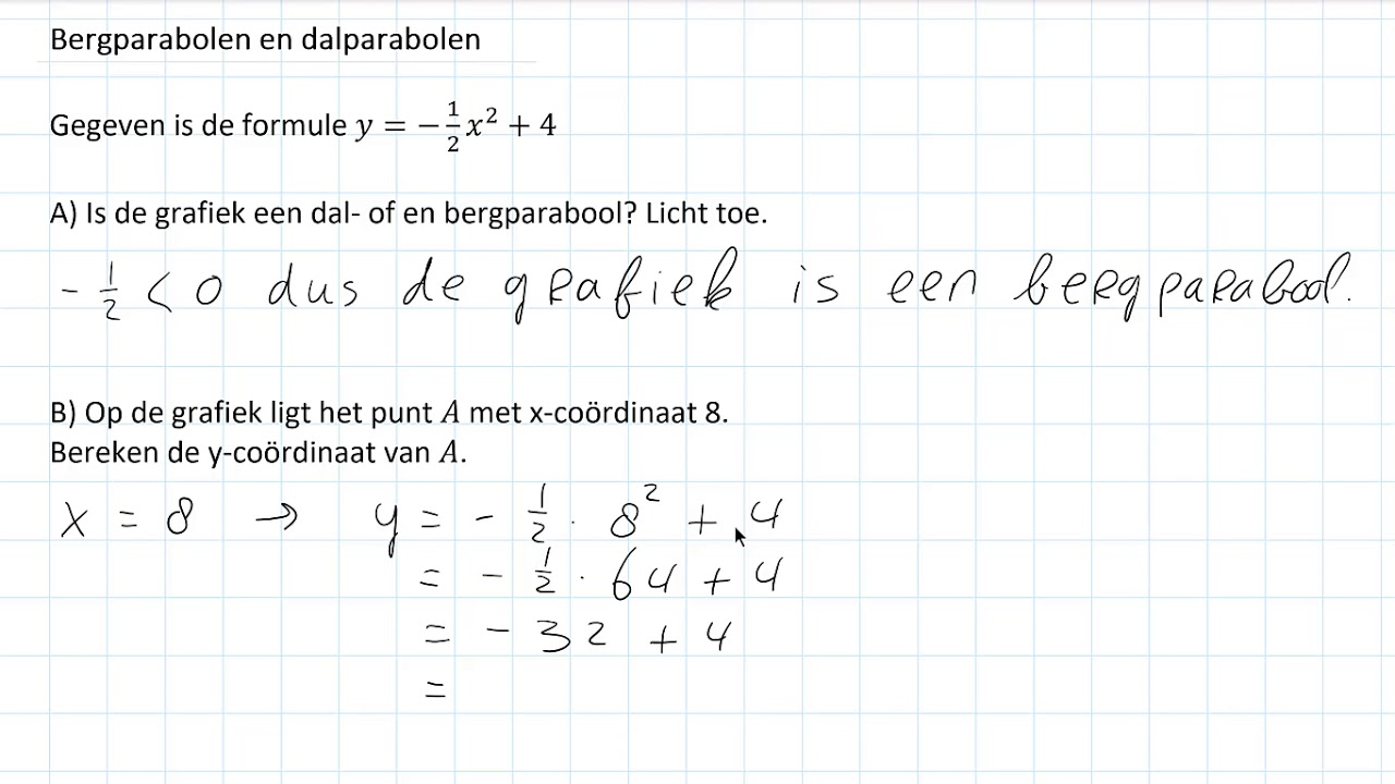 Bergparabolen en dalparabolen (2 HAVO/VWO & 2 VWO)