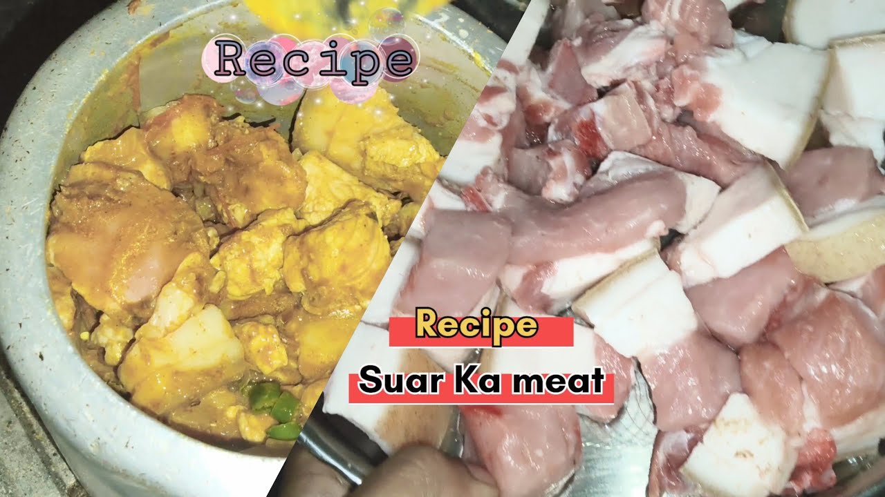 VERY SPICY PORK CURRY WITH WHITE RICE | सूअर का मीट बनाया पहाड़ी स्टाइल में | Pig Cook Presure kukar