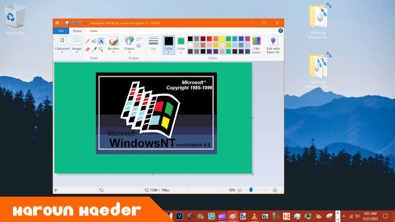 How to draw Windows NT 4.0 boot screen in MS Paint!!
