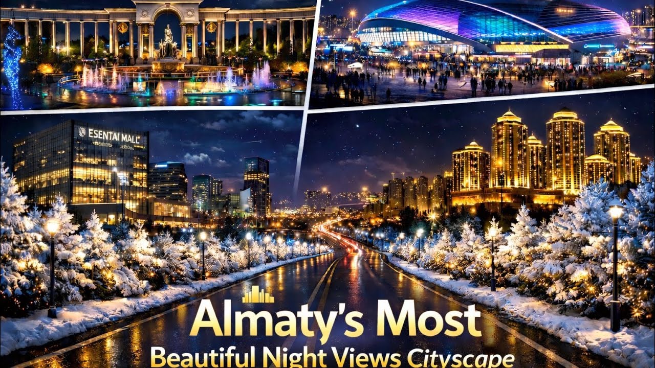 Almaty Kazakhstan |Most beautiful night view cityscape |#almaty #foryou #viralvideo #travel #fypシ 