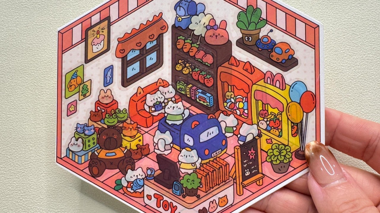【ASMR】DIY Toy Store on Cat Island 🐱 | No Talking Sticker Scene | Cute Sticker ASMR