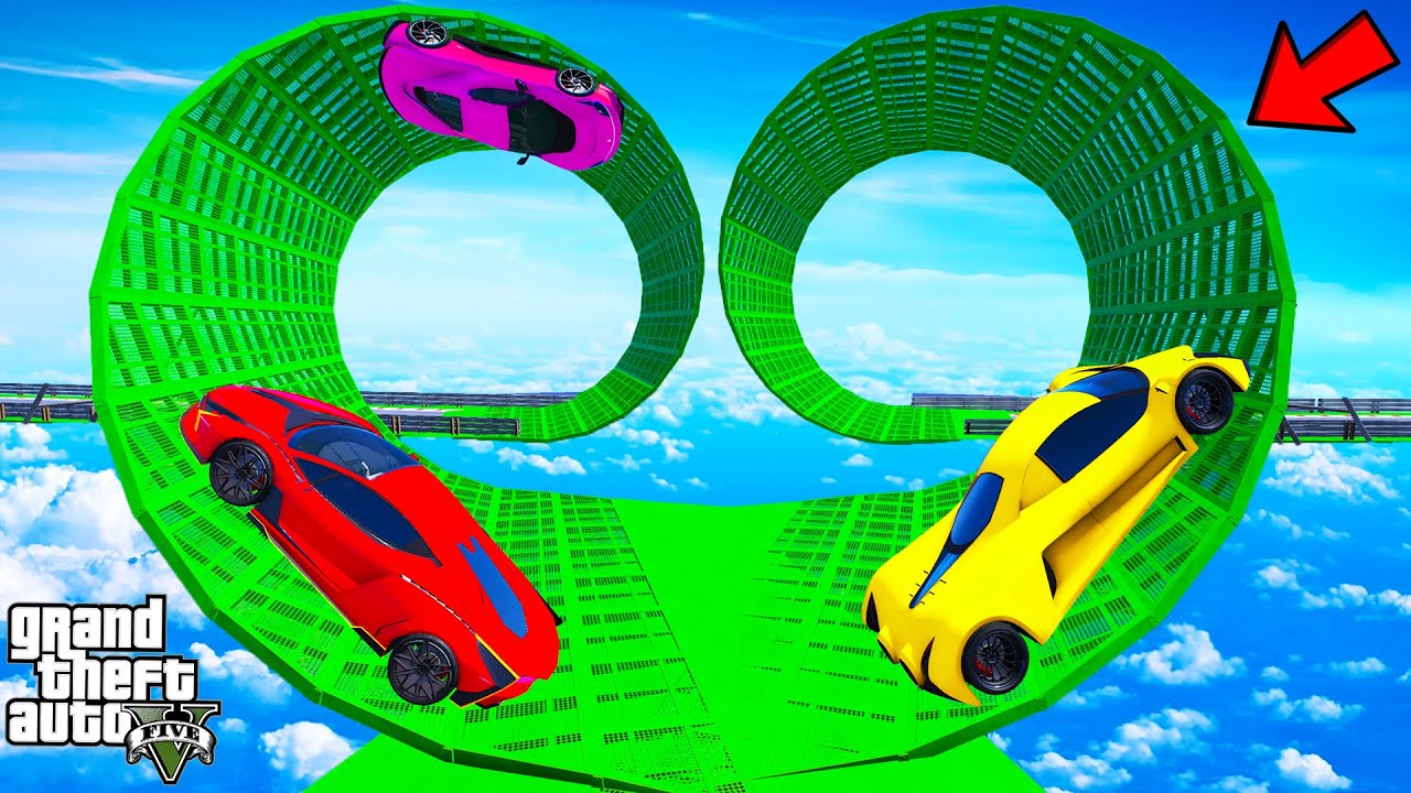 FRANKLIN TRIED TWO WAY LOOP MEGA RAMP PARKOUR CHALLENGE IN GTA 5 | SHINCHAN and CHOP