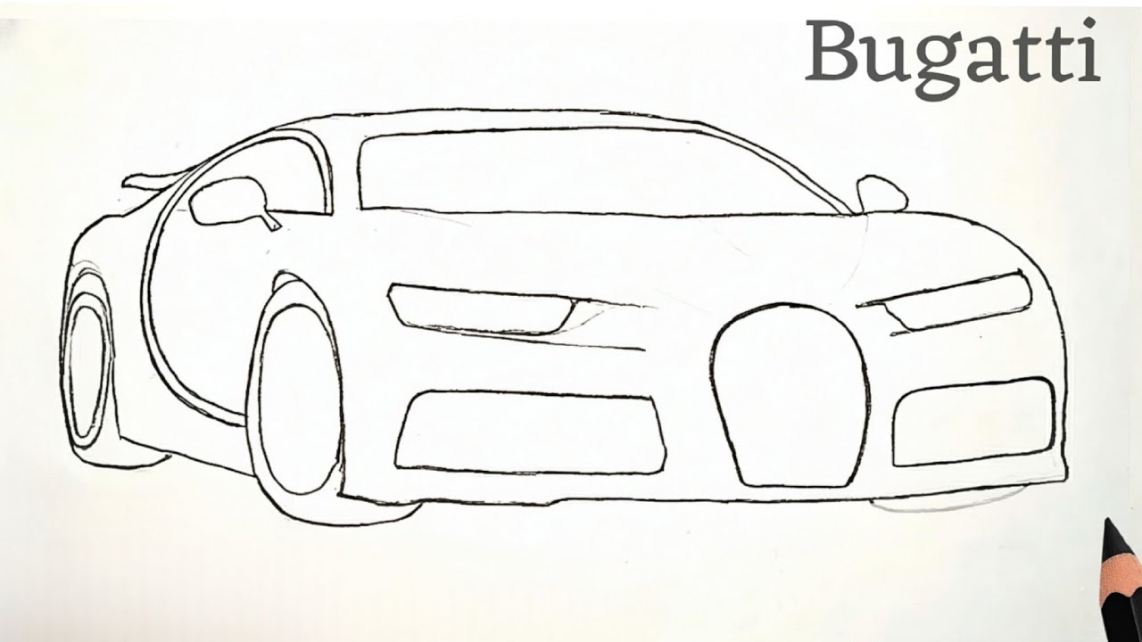 Как нарисовать BUGATTI Chiron — шаг за шагом!