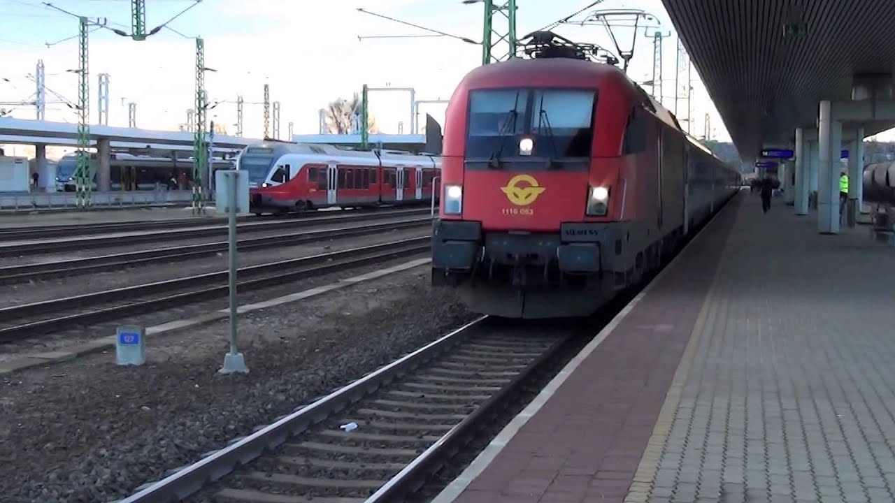 Budapest Kelenföld: EuroNight Wiener Walzer-Kálmán Imre en provenance de Munich Hbf. et Zurich Hbf