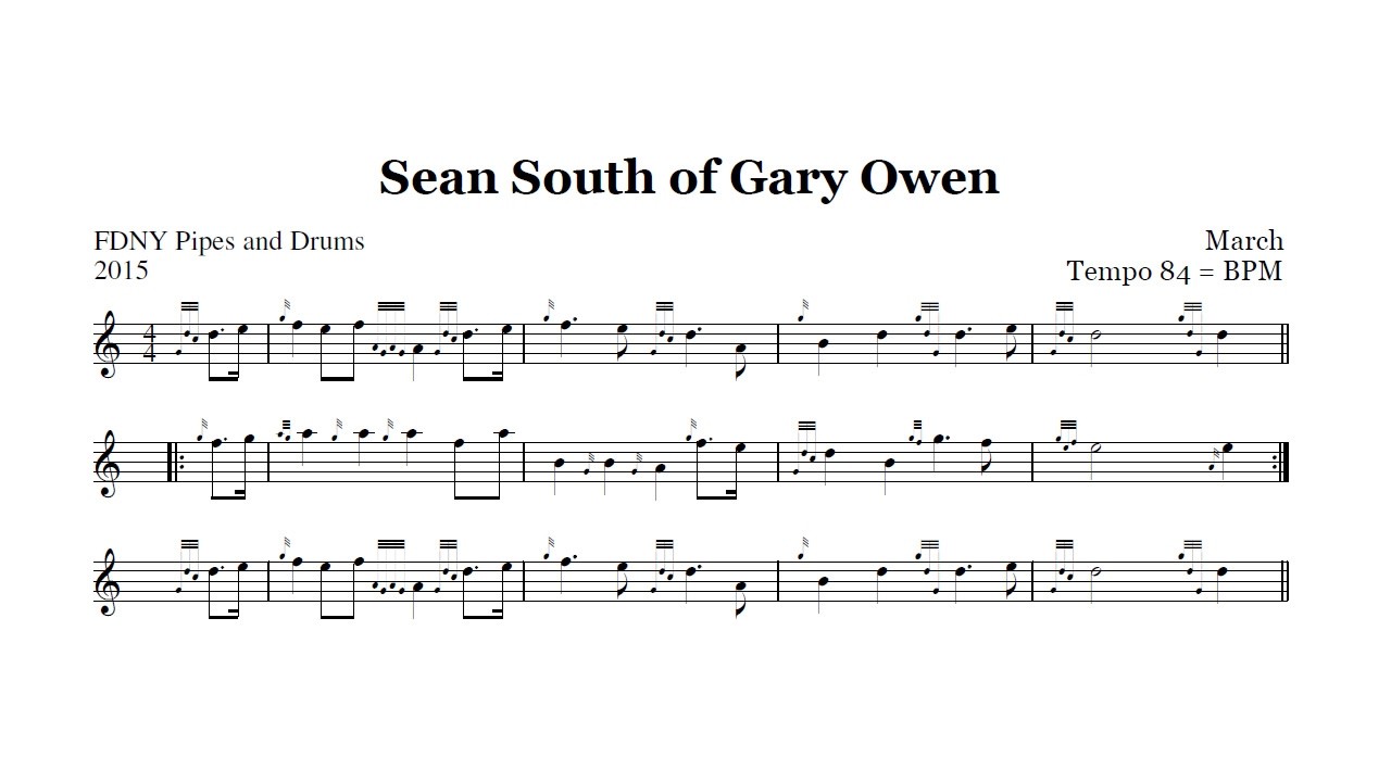 Irish II - Sean South of Gary Owen Medium 84 BPM