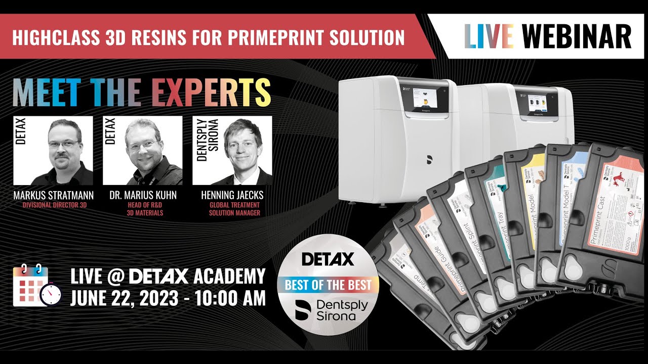 DETAX LIVE Webinar - Highclass 3D Resins for Prime Print Solution