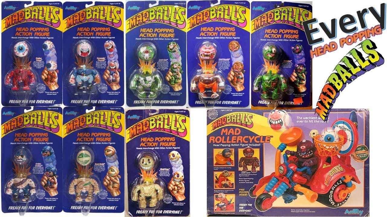 Сравнительный список всех фигурок AmToy Madballs с отрывающимися головами