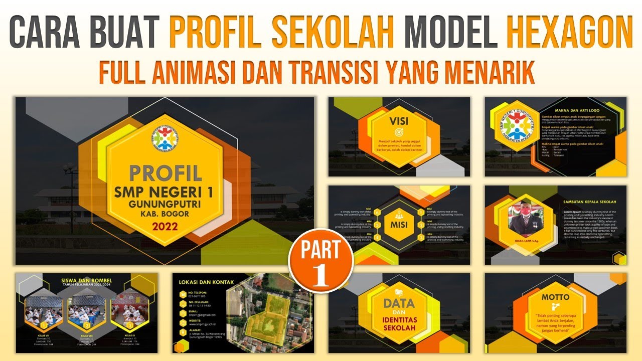 Cara Membuat Profil Sekolah Model Hexagon dengan Animasi Gerak yang Menarik