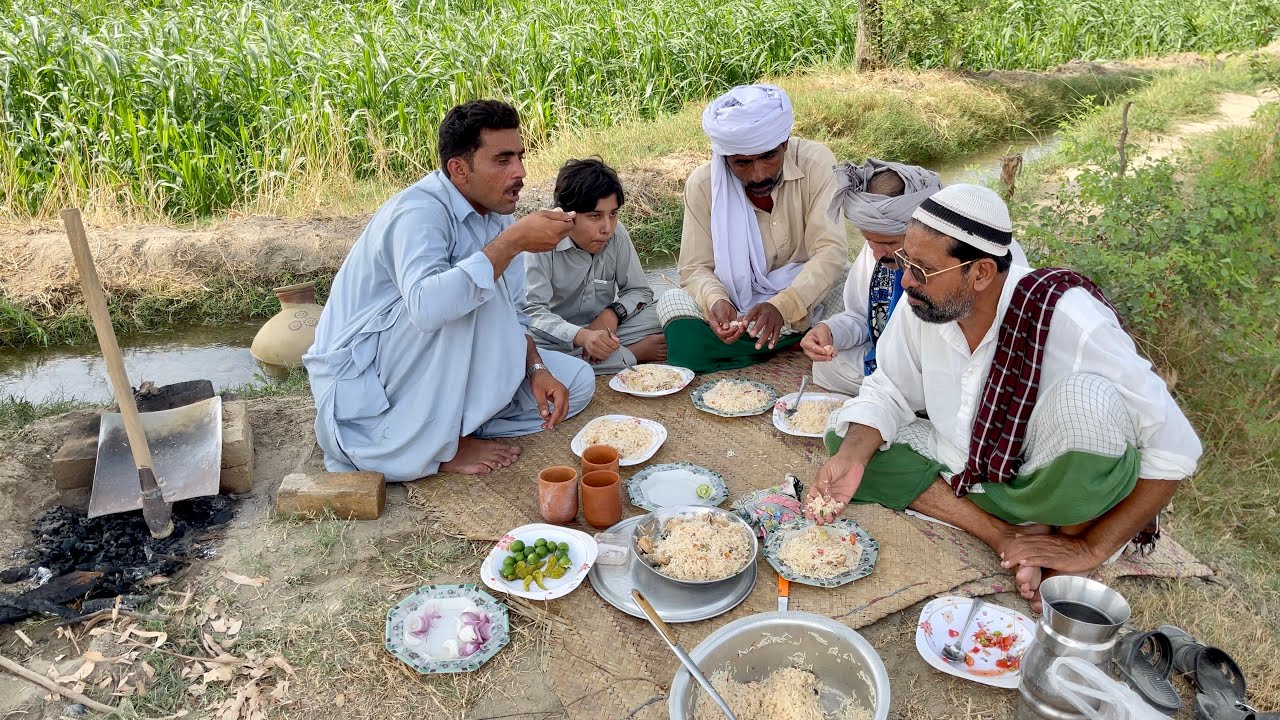 Village life desi mahol enjoy lunch with Darwish khan