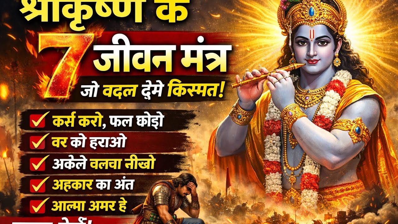 Lord Krishna ke 7 Ultimate Life Lessons | ये 7 मंत्र आपकी किस्मत बदल देंगे 🙏