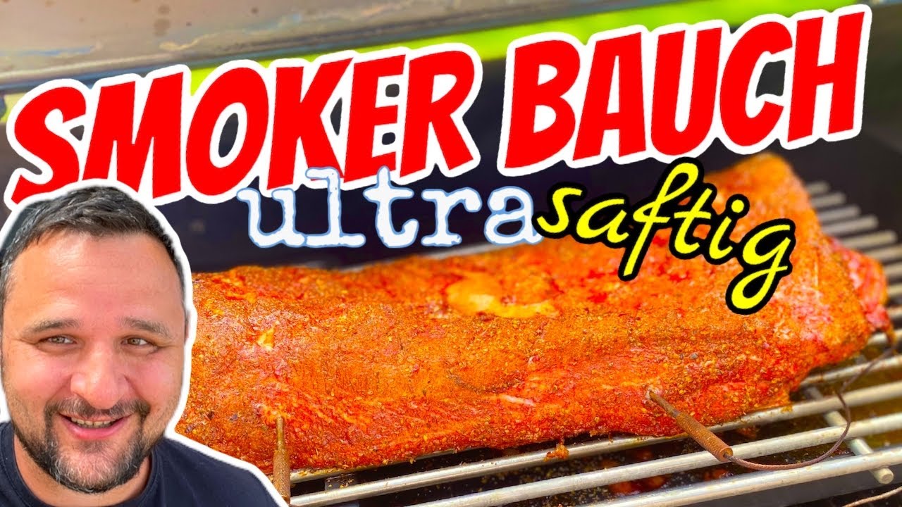 🔥 XXL 5,5 kg SCHWEINEBAUCH komplett auf dem SMOKER grillen --- Klaus grillt