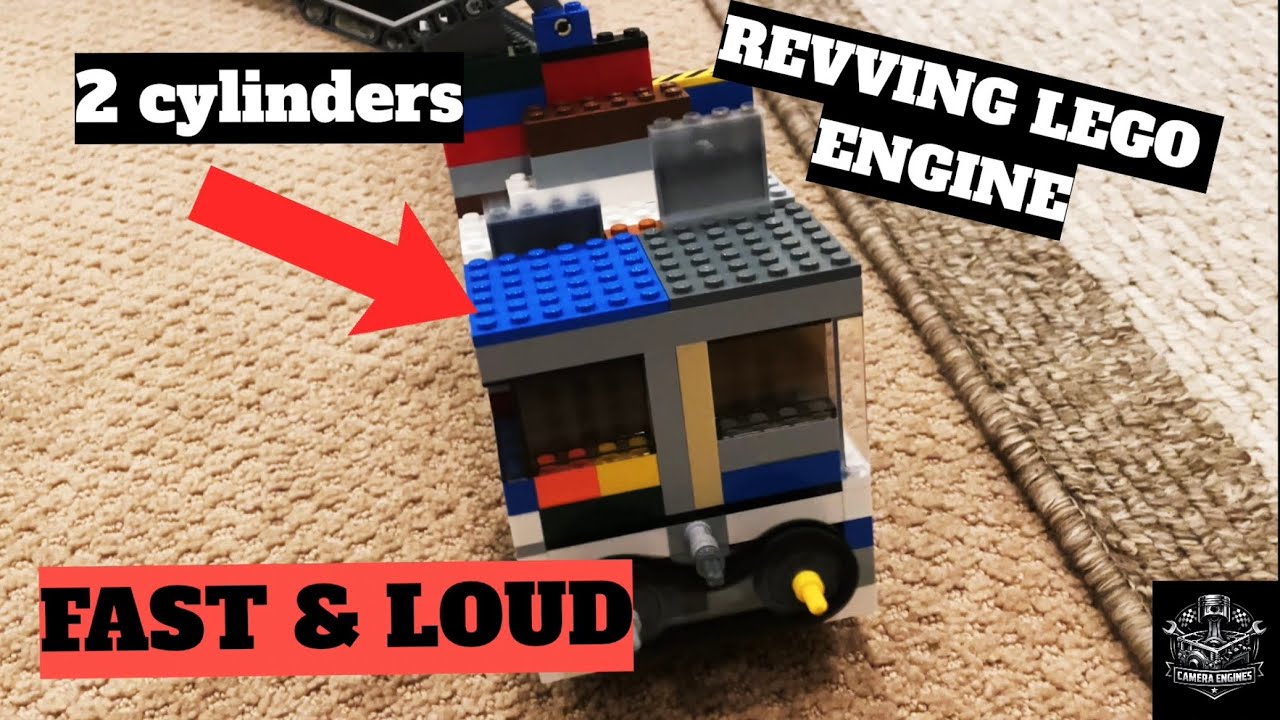 Revving Lego two cylinder vacuum engine.