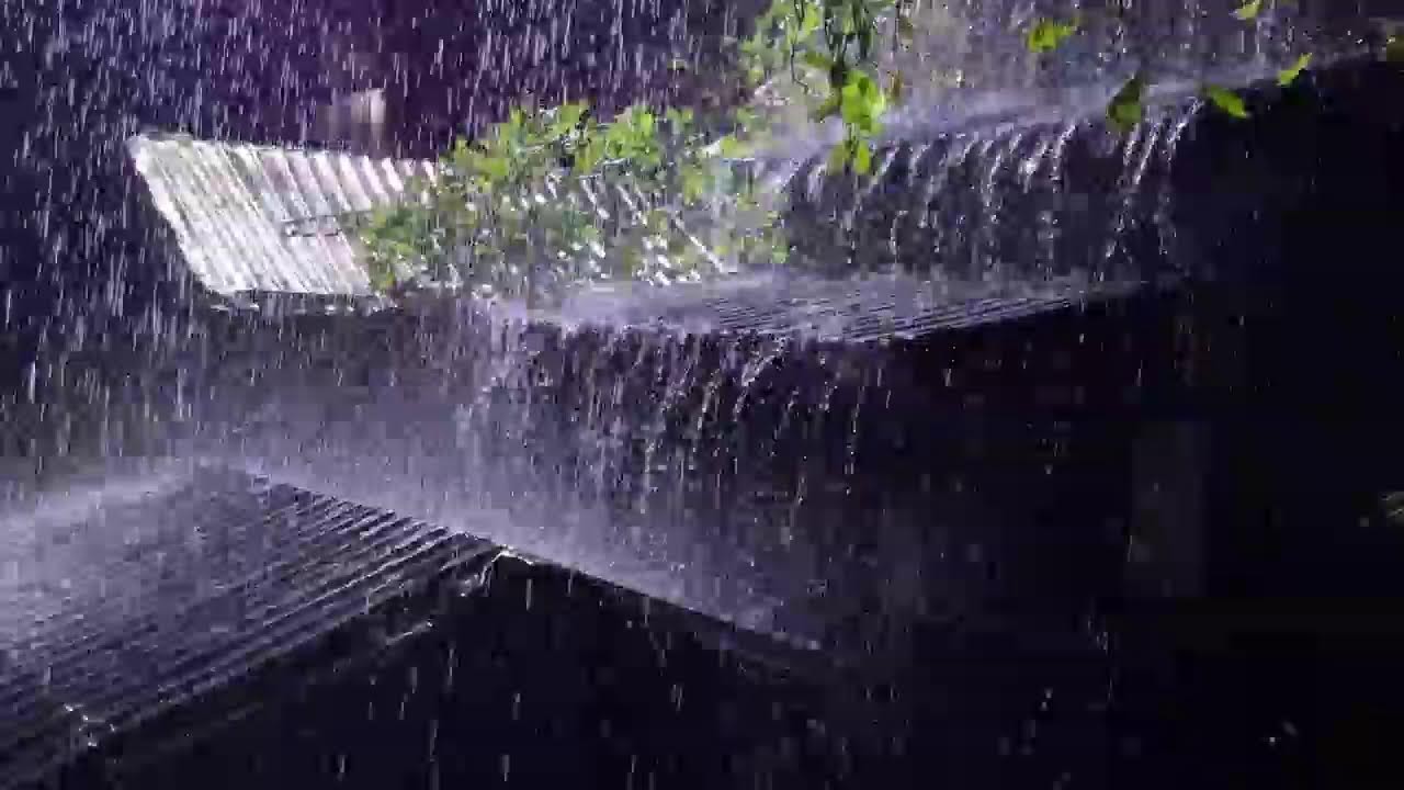 Instant Stress Relief 🌧️ Night Rainstorm on Tin Roof