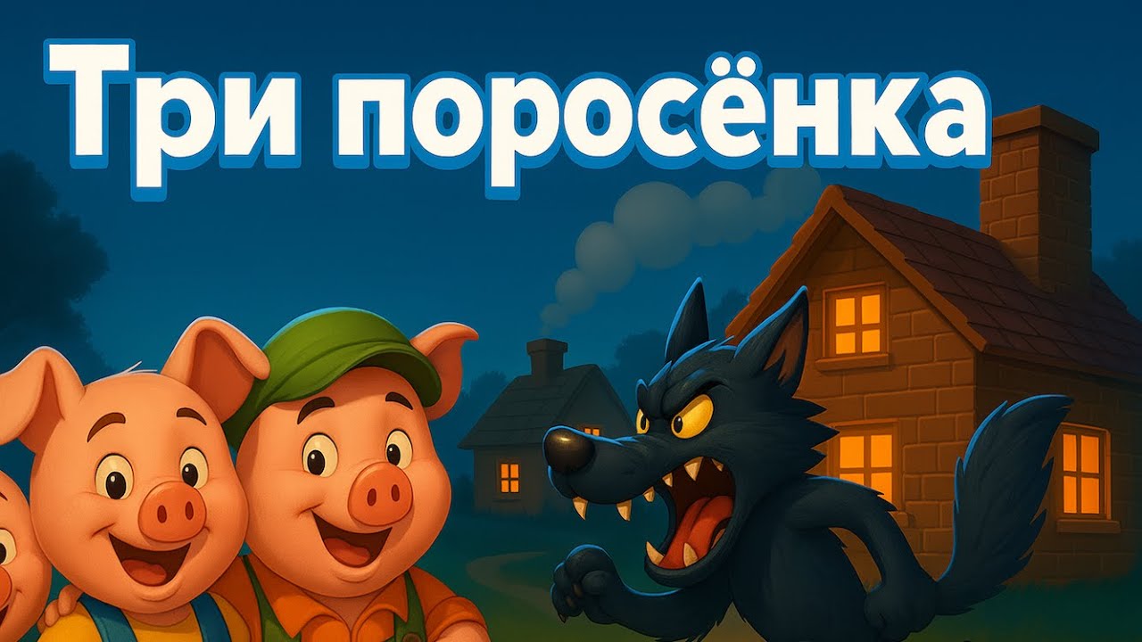 Три поросёнка 🐷🐺 — добрая сказка на ночь | Читаем вслух детям