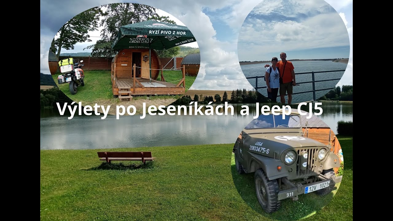Mototrip Jeseníky,  kemp na Krásném, Ktm 1290 S a Jeep CJ 5
