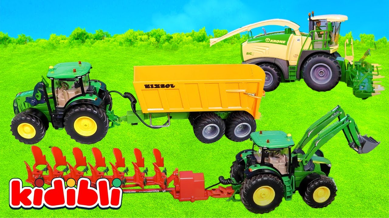 &Ccedil;ocuklar İ&ccedil;in Oyuncak Trakt&ouml;r 🚜 &Ccedil;iftlik Kamyonları, Trakt&ouml;rler & Eğitici Tarım Videoları | Kidibli