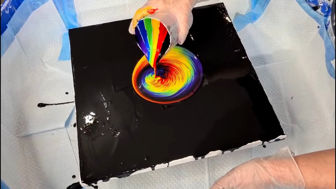 #1078 Incredible Effects In This Rainbow Spin Ring Pour
