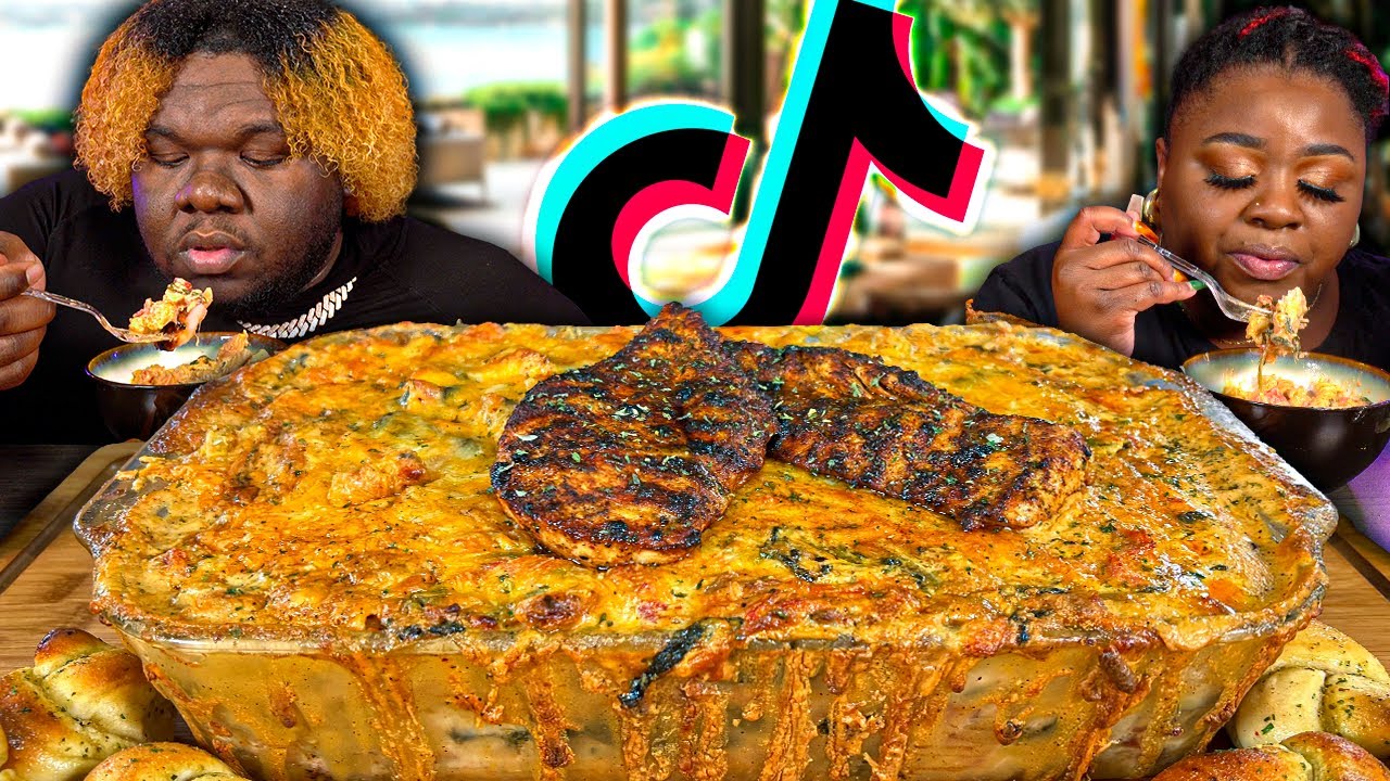 TIKTOK ROTEL CHICKEN PASTA MADE MY WAY!! | RECIPE + MUKBANG | EATING SHOW
