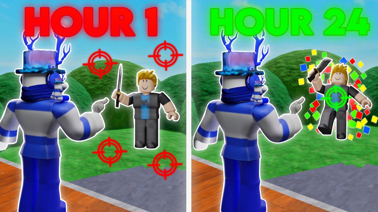I PLAYED MM2 AIM TRAINER FOR 24 HOURS.. (Murder Mystery 2)