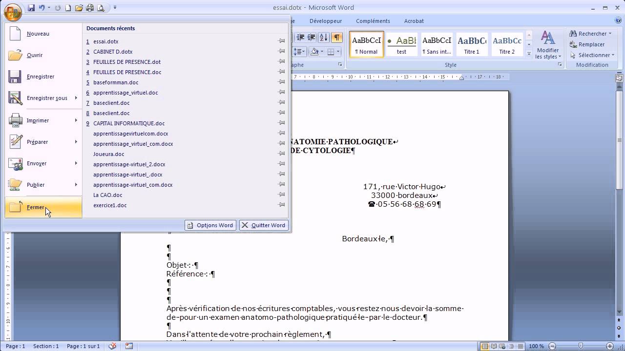 [Word] créer un modèle de document