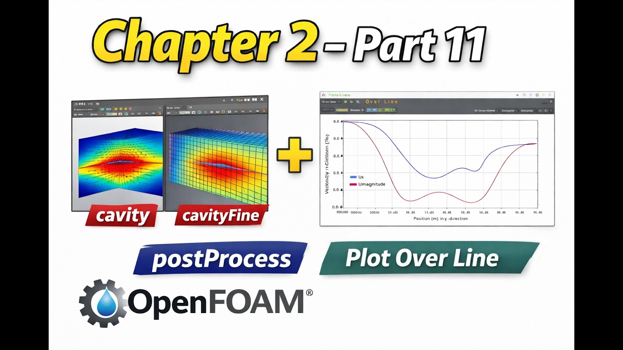 OpenFOAM Tutorial – Chapter 2 (Part 11): Compare Meshes in ParaView + postProcess + Plot Over Line