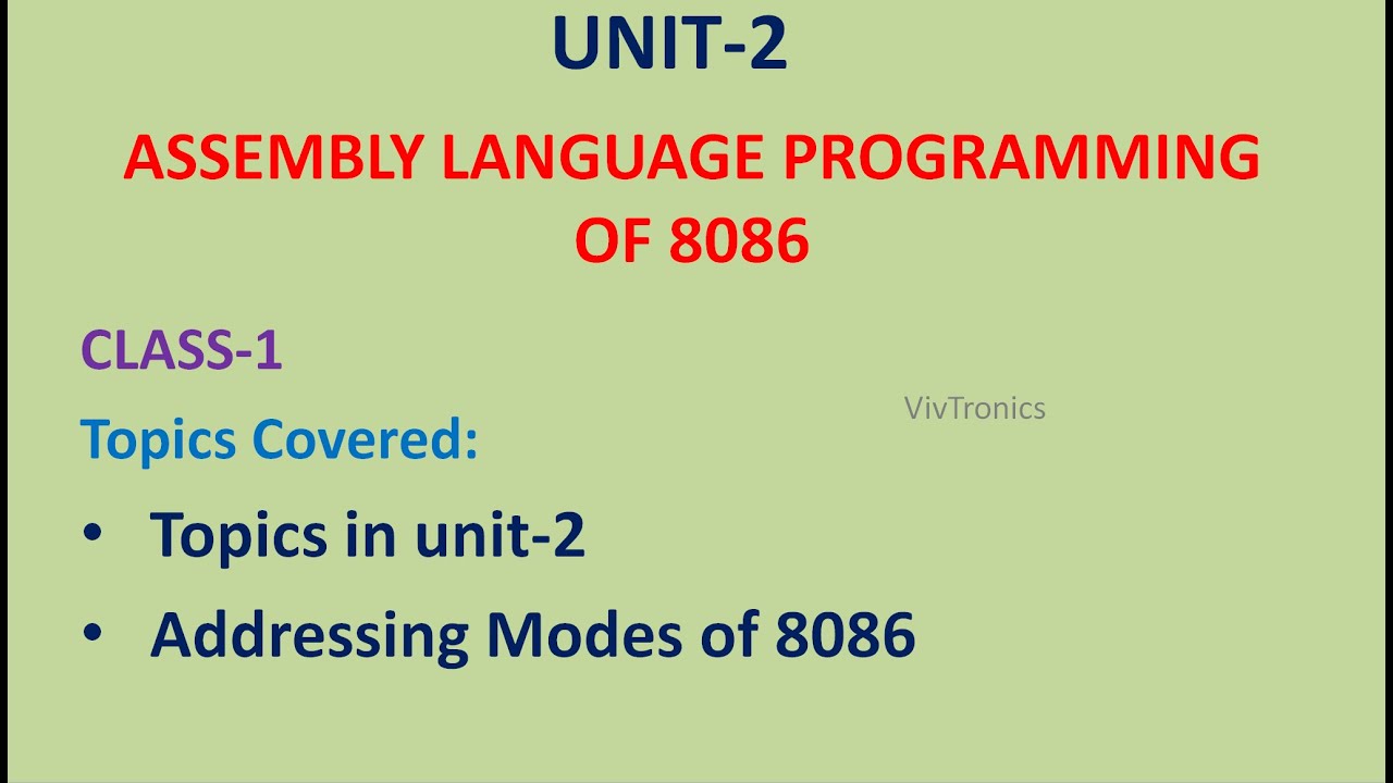 Addressing Modes of 8086 microprocessor | MPMC| UNIT-2-1