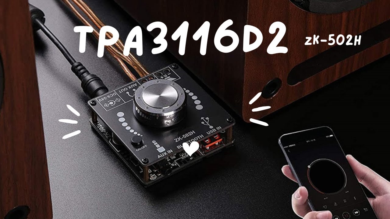 Review ZK-502H Power Amplifier TPA3116D2 2 x 50 Watt Bluetooth - Original Chip