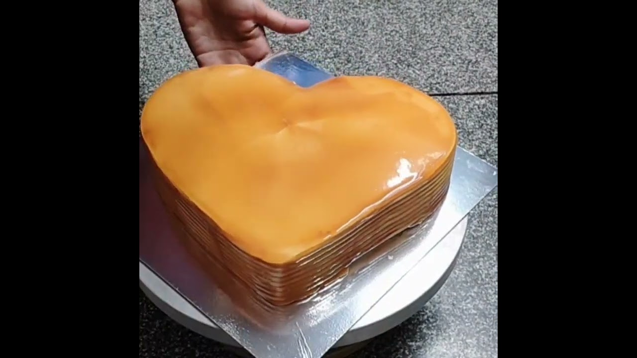 No music satisfying cake design video💖! Butter scotch cake design for anniversary 😍#cake #viralvideo