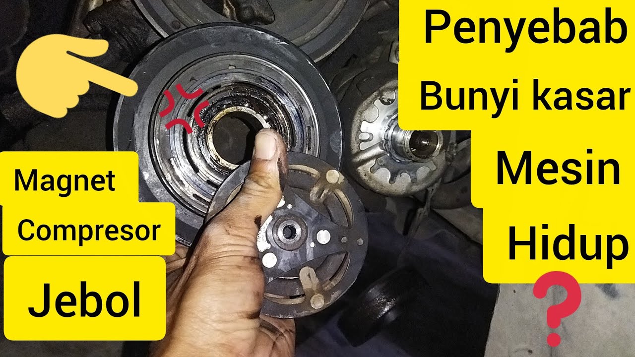 PENYEBAB MESIN BUNYI KASAR, GANTI MAGNET CLUTCH COMPRESSOR AC MOBIL VIOS,YARIS