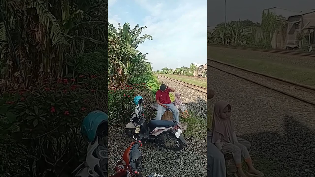Kereta api lokomotif CC2061332 dan CC2018317 dan Kereta api KA 2526 petikemas  lewat di pjl 6 