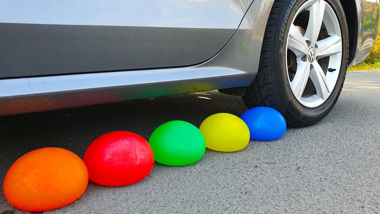 Crushing Crunchy & Soft Things by Car! EXPERIMENT: WATER BALLOONS vs CAR